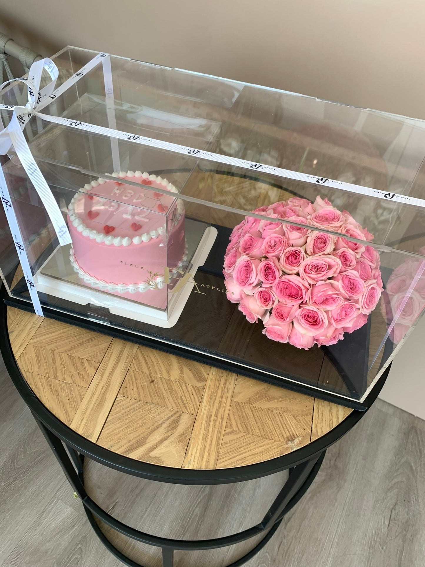 Mini Cake with Pink Flowers