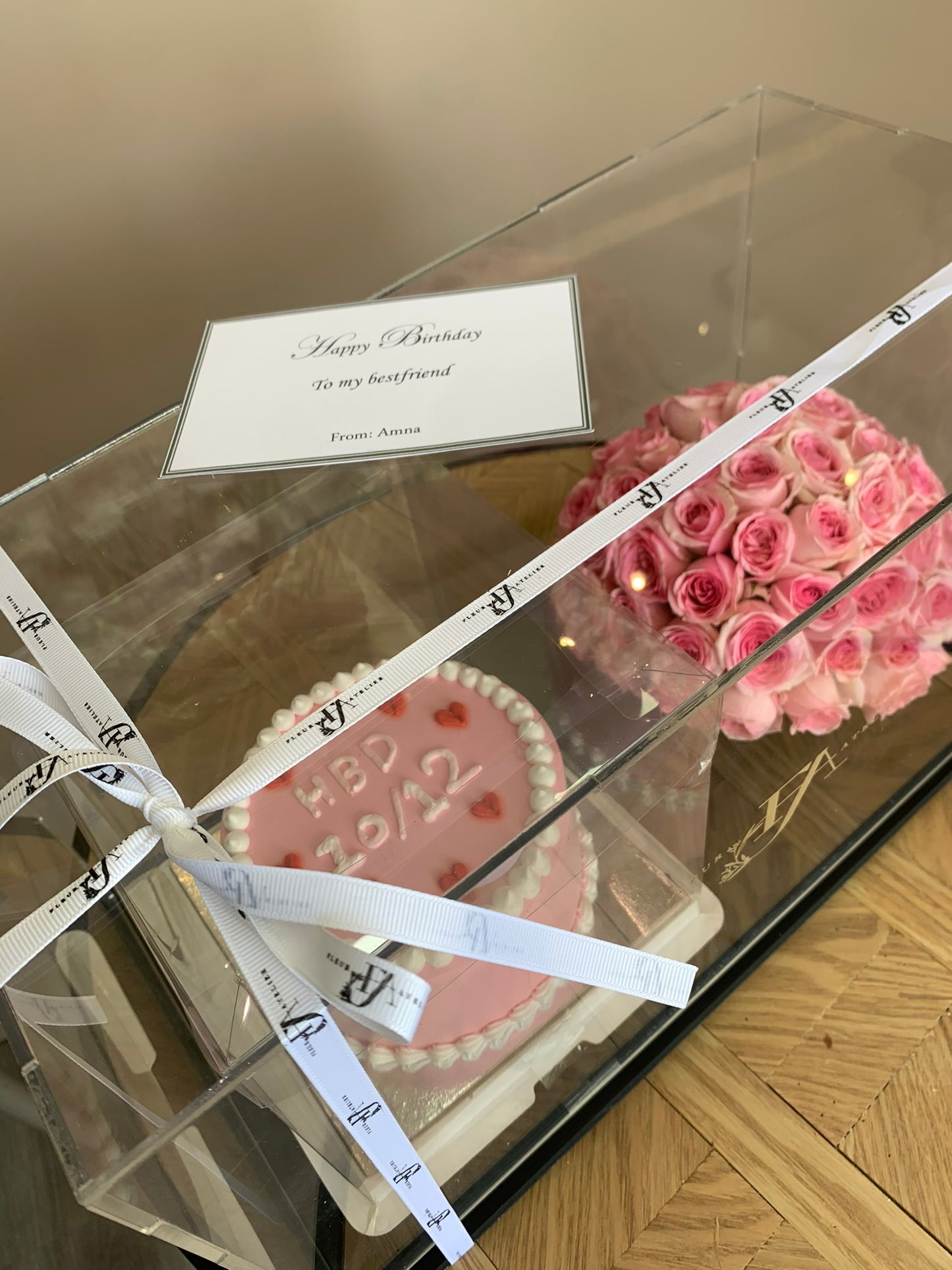 Mini Cake with Pink Flowers