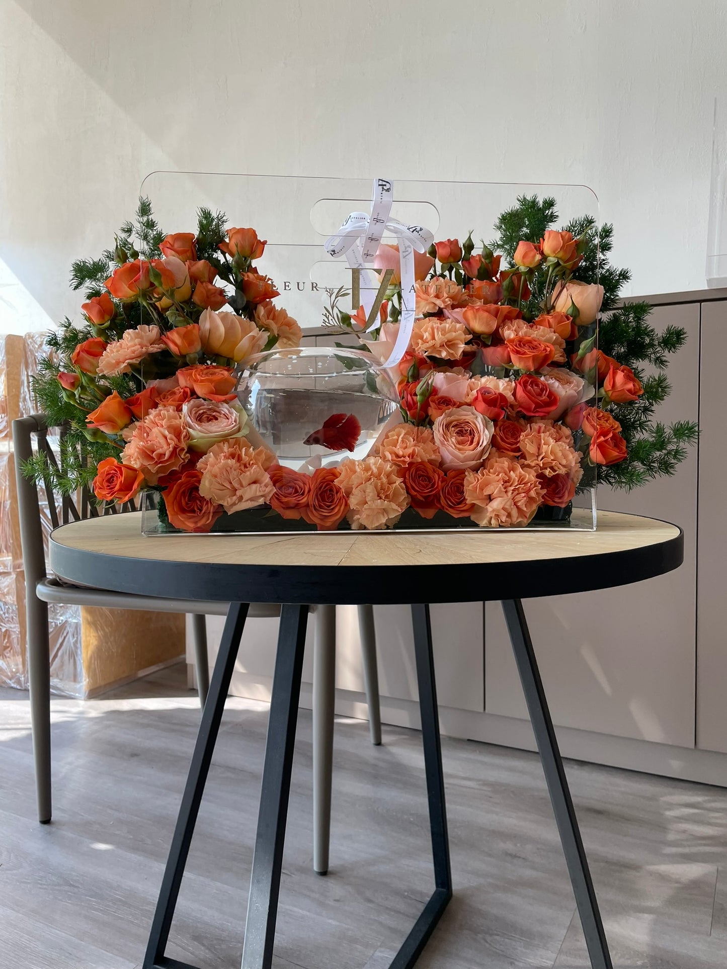 Flowers with Betta Fish