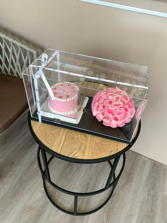 Mini Cake with Pink Flowers